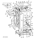 CABINET & TOP PANEL Diagram and Parts List for WCVH6400J2WW  General Electric Washer