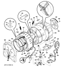 TUB & MOTOR Diagram and Parts List for WSSH300G2WW  General Electric Washer