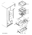 FRESH FOOD SHELVES Diagram and Parts List for GSF25IGXLWW  General Electric Refrigerator