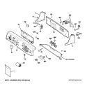 CONTROLS & BACKSPLASH Diagram and Parts List for GPRE8350K3WT  General Electric Washer