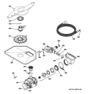 MOTOR-PUMP MECHANISM Diagram and Parts List for GLD4908T05WW  General Electric Dishwasher