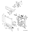 ESCUTCHEON & DOOR ASSEMBLY Diagram and Parts List for GSD1300N15WW  General Electric Dishwasher