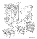 CABINET Diagram and Parts List for GTH18XCTZRBB  General Electric Refrigerator