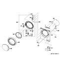 FRONT PANEL & DOOR Diagram and Parts List for WCVH4800K0WW  General Electric Washer