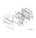 DOOR Diagram and Parts List for JKP35WM2WW  General Electric Wall Oven