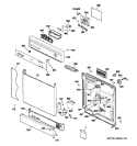 ESCUTCHEON & DOOR ASSEMBLY Diagram and Parts List for HDA3640R15SA  Hotpoint Dishwasher