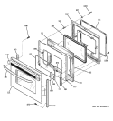 DOOR Diagram and Parts List for JBP72SM3SS  General Electric Range