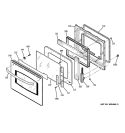 DOOR Diagram and Parts List for JKS10SP2SS  General Electric Wall Oven