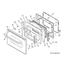 DOOR Diagram and Parts List for PGS975SEM1SS  General Electric Range