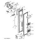 FREEZER DOOR Diagram and Parts List for GCU21XGYAFBB  General Electric Refrigerator
