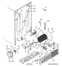 SEALED SYSTEM & MOTHER BOARD Diagram and Parts List for GCE21XGYBFWW  General Electric Refrigerator