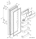 FRESH FOOD DOOR Diagram and Parts List for ZISP480DTASS  General Electric Refrigerator