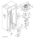 FREEZER SECTION Diagram and Parts List for ZISS480NMC  General Electric Refrigerator
