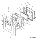 DOOR Diagram and Parts List for JB640SP2SS  General Electric Range