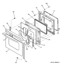 DOOR Diagram and Parts List for JB645SP3SS  General Electric Range
