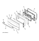 DOOR Diagram and Parts List for PT925SN2SS  General Electric Wall Oven