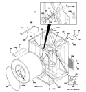 CABINET & DRUM Diagram and Parts List for DCCH43GH2WW  General Electric Dryer