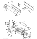 BACKSPLASH, BLOWER & MOTOR ASSEMBLY Diagram and Parts List for DIST333JTGWW  General Electric Dryer