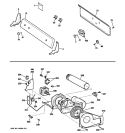 BACKSPLASH, BLOWER & MOTOR ASSEMBLY Diagram and Parts List for DJXR433EG7CC  General Electric Dryer