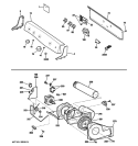 BACKSPLASH, BLOWER & MOTOR ASSEMBLY Diagram and Parts List for DPSR610GG9WT  General Electric Dryer