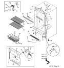 CABINET Diagram and Parts List for FUG17DSGRWH  General Electric Freezer