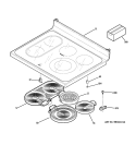 COOKTOP Diagram and Parts List for JB840SP1SS  General Electric Range