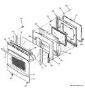 DOOR Diagram and Parts List for PB969SP1SS  General Electric Range