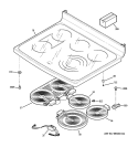 COOKTOP Diagram and Parts List for PB976SN1SS  General Electric Range