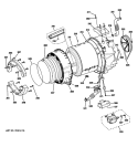 TUB & MOTOR Diagram and Parts List for GFWN1000L0WW  General Electric Washer