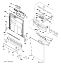 Part Location Diagram of WD34X11648 GE ESCUTCHEON Assembly