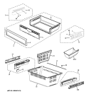 FREEZER SHELVES Diagram and Parts List for GFSS6KIXCSS  General Electric Refrigerator