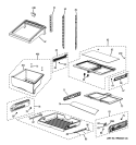 FRESH FOOD SHELVES Diagram and Parts List for GFSS6KIXCSS  General Electric Refrigerator