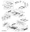 FRESH FOOD SHELVES Diagram and Parts List for PFSS6PKXDSS  General Electric Refrigerator