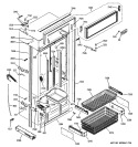 FREEZER SECTION, TRIM & COMPONENTS Diagram and Parts List for ZICP360NXALH  General Electric Refrigerator