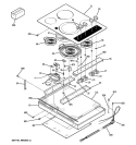 CONTROL PANEL & COOKTOP Diagram and Parts List for JP356SM3SS  General Electric Cooktop