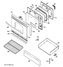 DOOR & DRAWER PARTS Diagram and Parts List for JGB3000ER2BB  General Electric Range