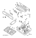 CONTROL PANEL & COOKTOP Diagram and Parts List for JGB805DEP3WW  General Electric Range