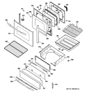 DOOR & DRAWER PARTS Diagram and Parts List for JGB900SEP1SS  General Electric Range