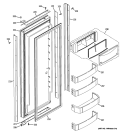 FRESH FOOD DOOR Diagram and Parts List for ZISW480DXB  General Electric Refrigerator