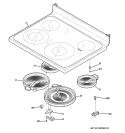 COOKTOP Diagram and Parts List for JB645SP2SS  General Electric Range