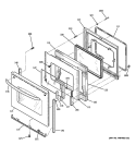 DOOR Diagram and Parts List for JB840SP2SS  General Electric Range