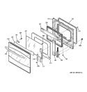 DOOR Diagram and Parts List for PK956SM5SS  General Electric Wall Oven
