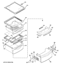 FRESH FOOD SHELVES Diagram and Parts List for GSE29KGYBCSS  General Electric Refrigerator