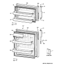 DOORS Diagram and Parts List for CTS17RBSHRWW  General Electric Refrigerator