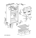 CABINET Diagram and Parts List for GTE16BBSNRWW  General Electric Refrigerator