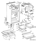 CABINET Diagram and Parts List for GTE16HBWNRWW  General Electric Refrigerator