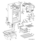 CABINET Diagram and Parts List for GTH18FBT2RCC  General Electric Refrigerator