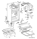CABINET Diagram and Parts List for GTH18GBT2RCC  General Electric Refrigerator