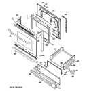 DOOR & DRAWER PARTS Diagram and Parts List for JGBS23SER1SS  General Electric Range