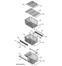 FREEZER SHELVES Diagram and Parts List for PHE25PGTBFBB  General Electric Refrigerator